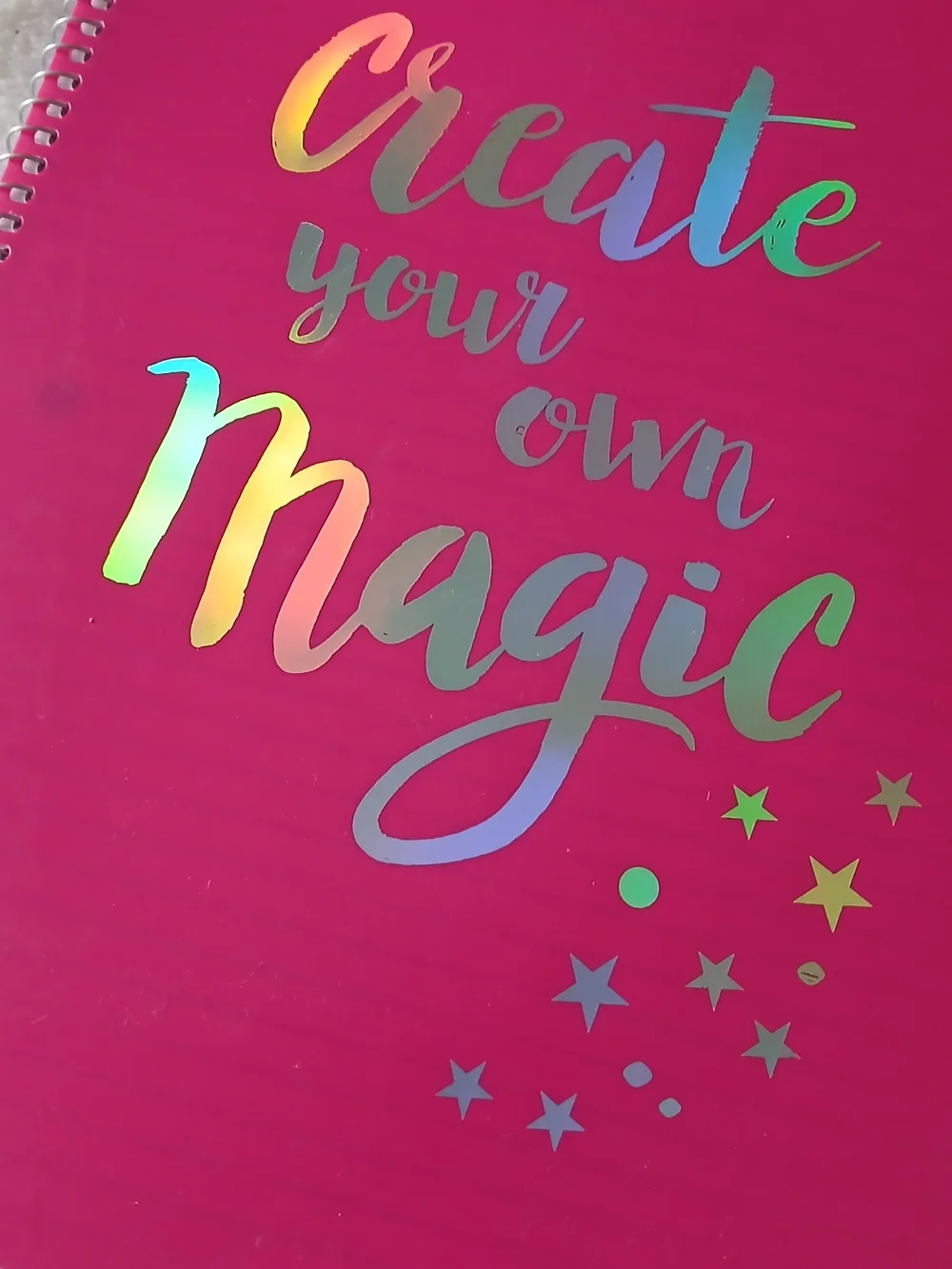 Create Your Own Magic Hot Pink Spiral Notebook & Pink 'My Eyes Only' Folder